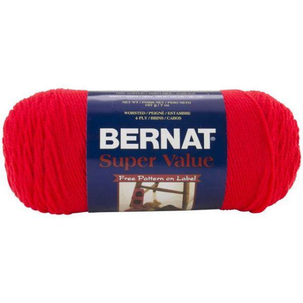 NOTM061517 Bernat Super Value Yarn - True Red