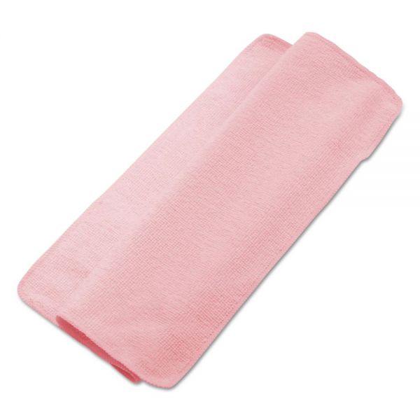 BWK16REDCLOTH Boardwalk Lightweight Microfiber Cleaning Cloths, Pink, 16 x 16, 24/Pack