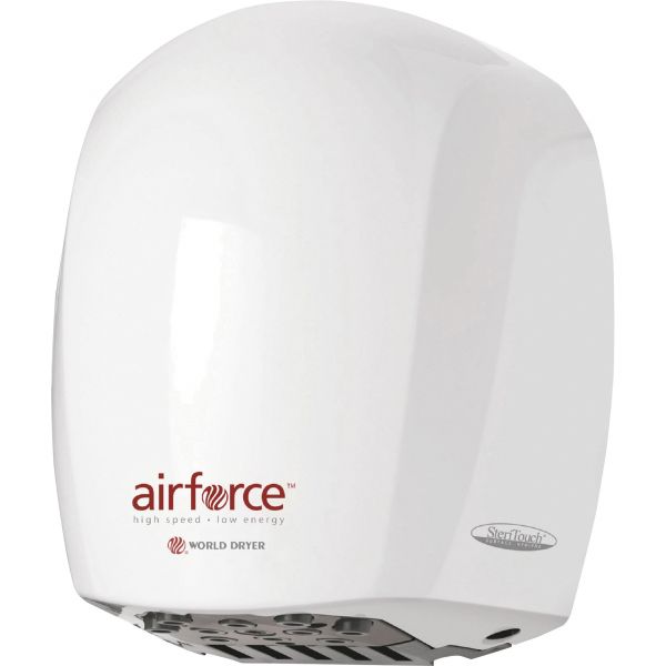 WRLJ974A3 WORLD DRYER Airforce Hand Dryer, Aluminum, White