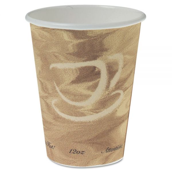 SCC412MSN Dart Mistique Polycoated Hot Paper Cup, 12 oz., Printed, Brown, 50/Bag