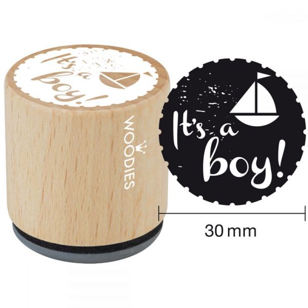 NOTM350155 Woodies Mounted Rubber Stamp 1.35"