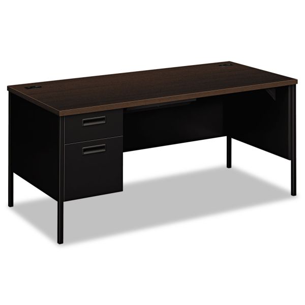 HONP3266LMOP HON Metro Classic Left Pedestal Desk, 66w x 30d, Mocha/Black