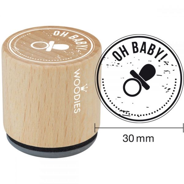 NOTM350157 Woodies Mounted Rubber Stamp 1.35"
