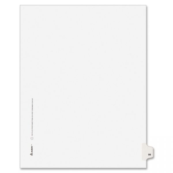 AVE01099 Avery Individually Numbered Legal Index Dividers