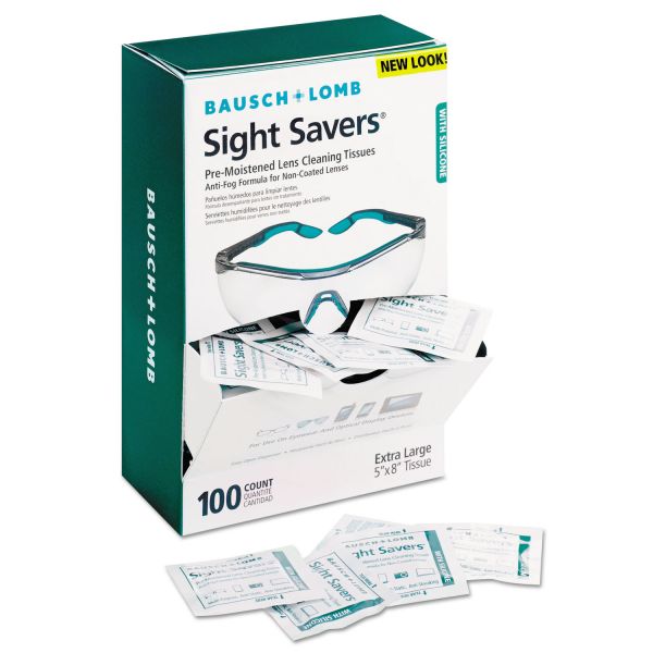 BAL8576 Bausch & Lomb Sight Savers Pre-Moistened Anti-Fog Tissues with Silicone, 100/Box