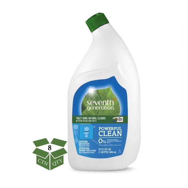 SEV22704CT Seventh Generation Natural Toilet Bowl Cleaner, Emerald Cypress & Fir, 32 oz Bottle, 8/Carton