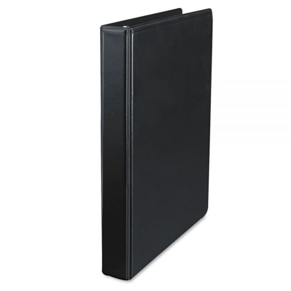 UNV20711 Universal Deluxe 3-Ring View Binder, 1" Capacity, Round Ring, Black