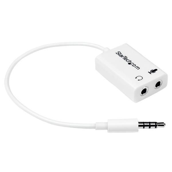 SYNX3554308 StarTech.com 3.5mm 4 Position to 2x 3 Position 3.5mm Headset Splitter Adapter M/F - White