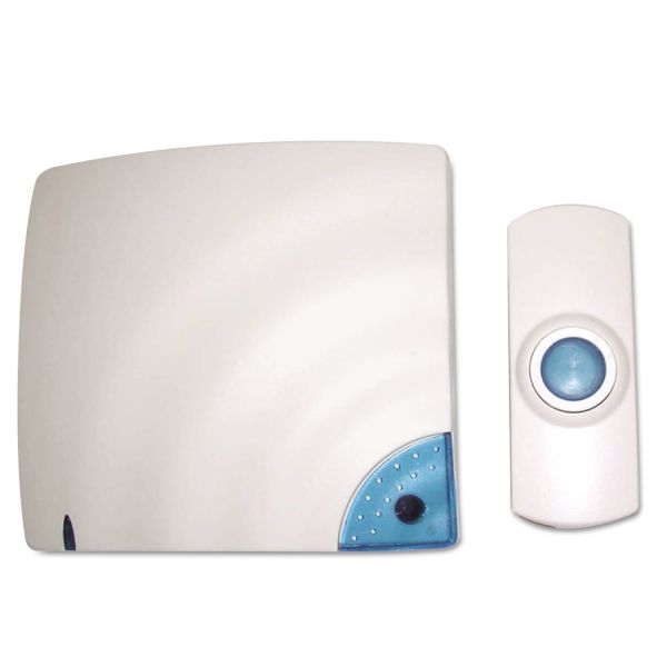 TCO57910 Tatco Wireless Doorbell, Battery Operated, 1-3/8w x 3/4d x 3-1/2h, Bone
