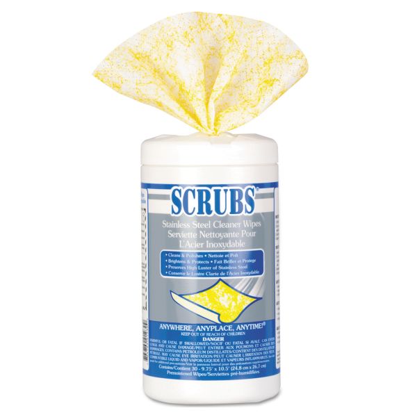 ITW91930CT SCRUBS Stainless Steel Cleaner Towels, 30/Canister, 6 Canisters/Carton