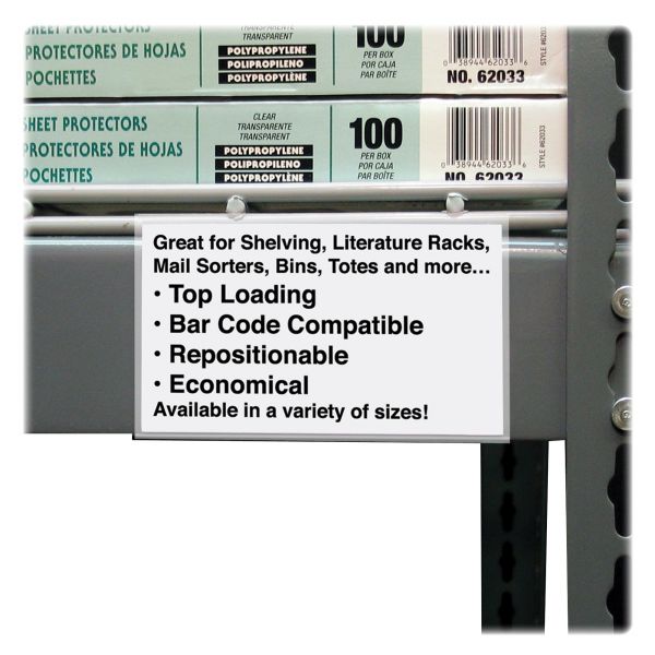 CLI87647 C-Line Self-Adhesive Label Holders, Top Load, 3 x 5, Clear, 50/Pack