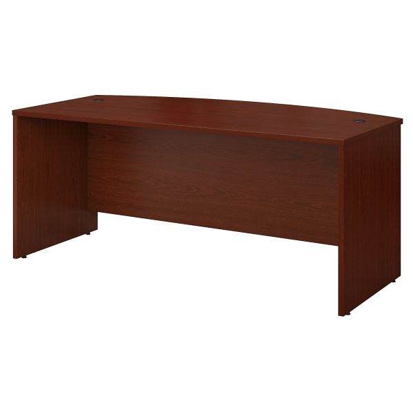 BSHWC36746 Bush Series C Collection 72W Bow Front Desk Shell, Mahogany