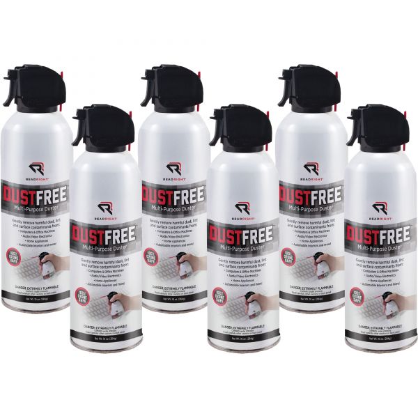 REARR3760 Read Right DustFree Multipurpose Duster, 6 10oz Cans/Pack