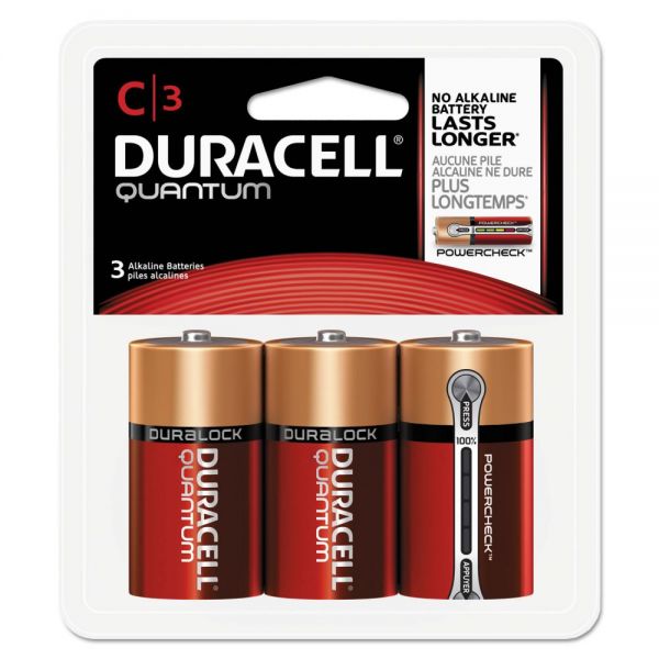 DURQUC3RFP Duracell Quantum Alkaline Batteries, C, 3/PK