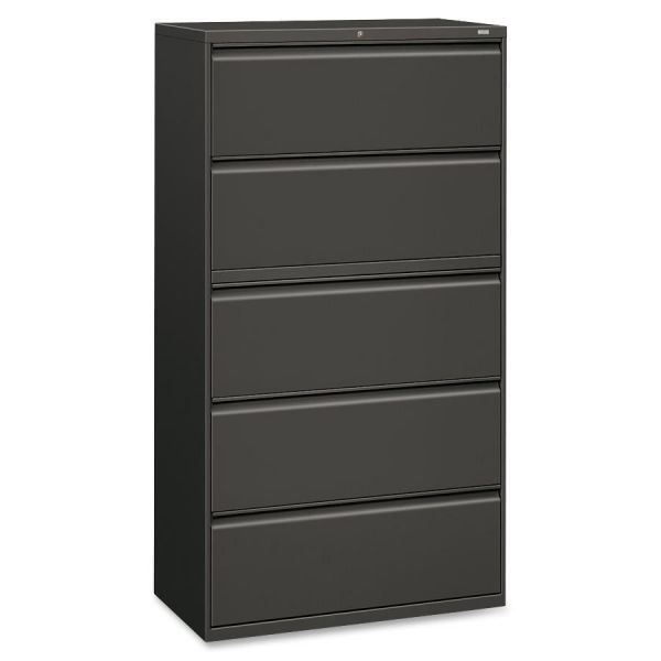 HON885LS HON 800 Series Five-Drawer Lateral File, Roll-Out/Posting Shelves, 36w x 67h, Charcl