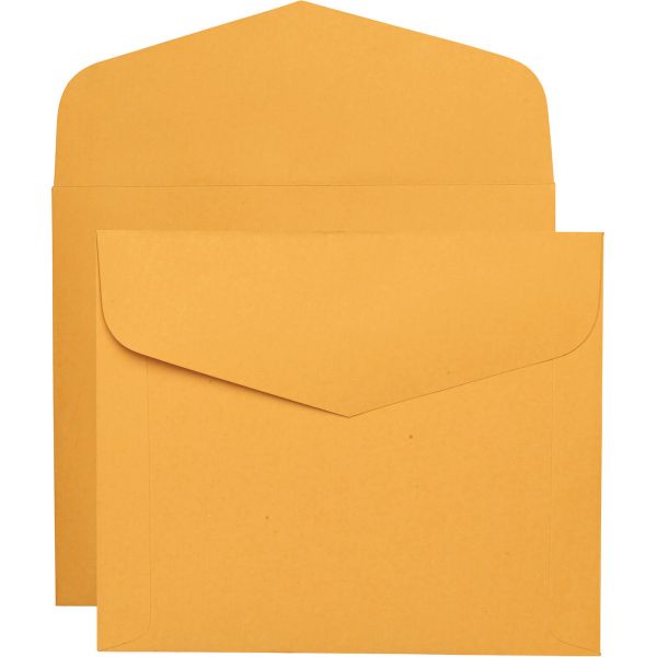 QUA54300 Quality Park Open Side Booklet Envelope, 12 x 10, Brown Kraft, 100/Box