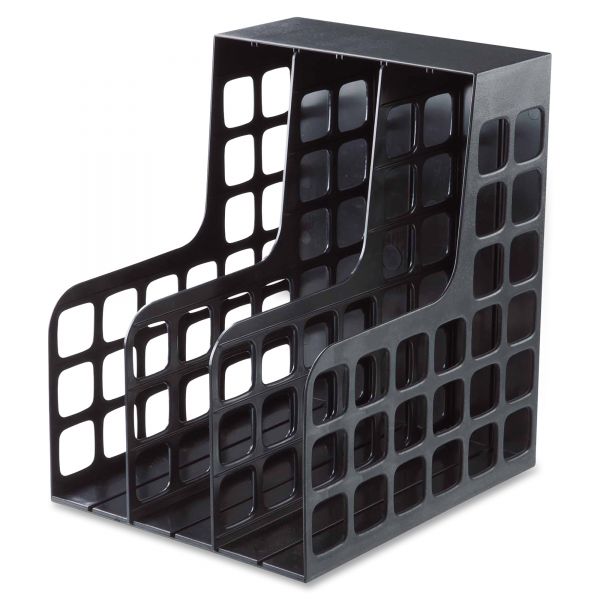 PFX23004 Pendaflex Plastic Magazine File, Two Snap-In Dividers, 9 x 10 5/8 x 12, Black