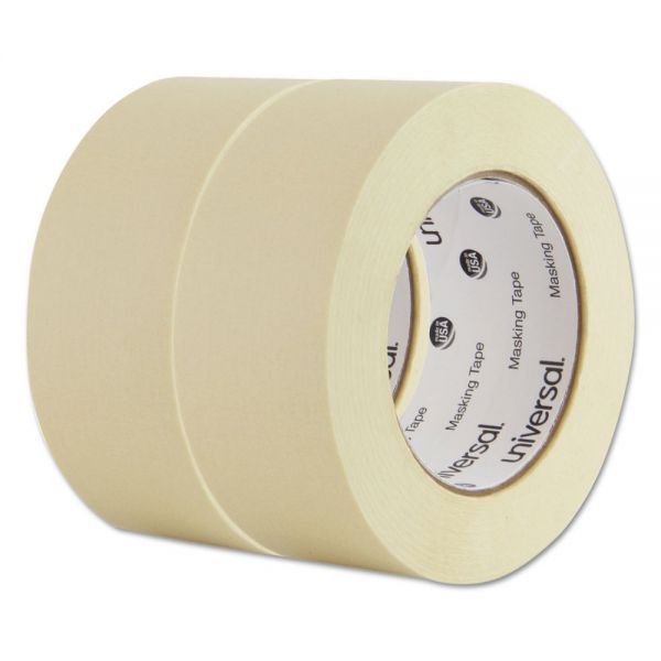 UNV51302 Universal General Purpose Masking Tape, 48mm x 54.8m, 3" Core, 2/Pack