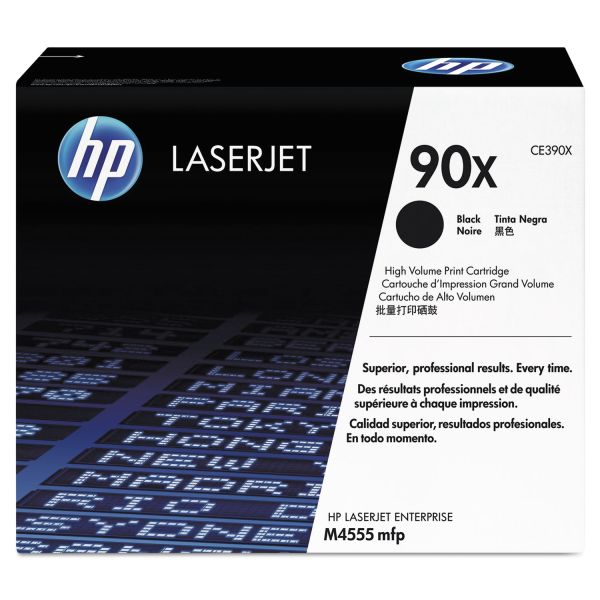 HEWCE390X HP 90X, (CE390X) High Yield Black Original LaserJet Toner Cartridge