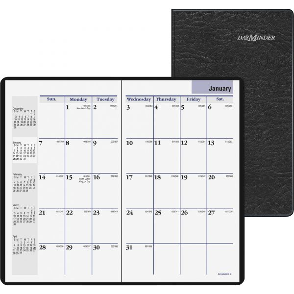 AAGSK5300 AT-A-GLANCE DayMinder Pocket-Sized Monthly Planner, 3 5/8 x 6 1/16, Black, 2019