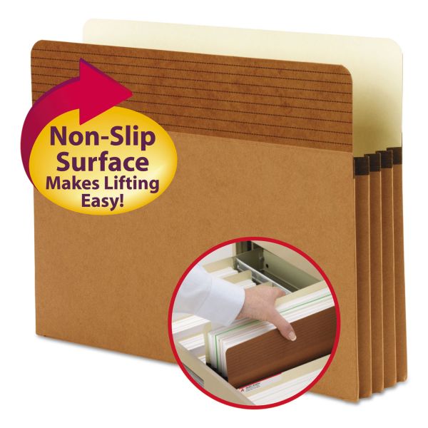 SMD73208 Smead Easy Grip Pockets, Redrope, Letter, 3 1/2" Exp, 25/Box