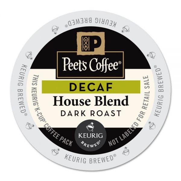 GMT6544 Peet's Coffee & Tea House Blend Decaf K-Cups, 22/Box
