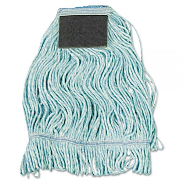 BWK902BL Boardwalk Mop Head, Loop-End, Cotton With Scrub Pad, Medium, 12/Carton