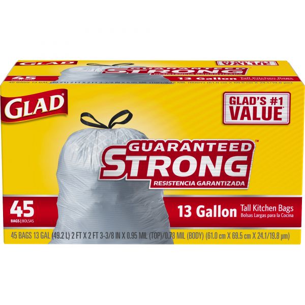 CLO78362CT Glad Strong Tall 13 Gallon Trash Bags