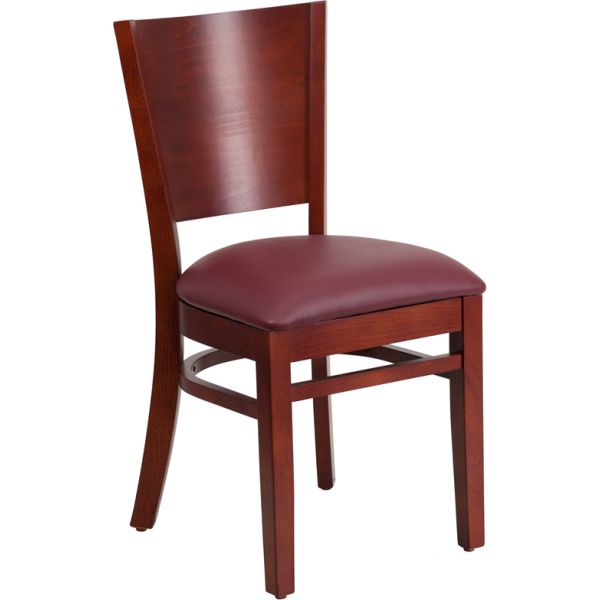 FHFXUDGW0094BMAHBURVGG Flash Furniture Solid Back Wooden Restaurant Chair