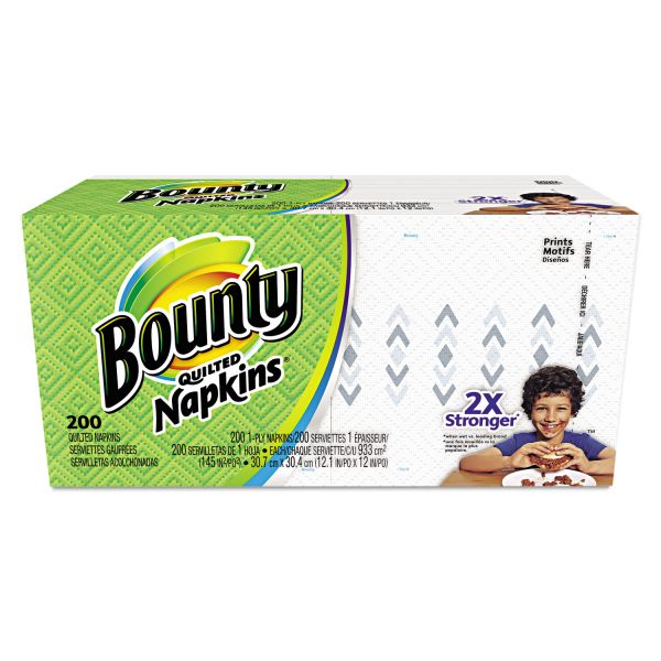 PGC34885 Bounty Quilted Napkins, 1-Ply, 12 1/10 x 12, Prints, 200/Pack
