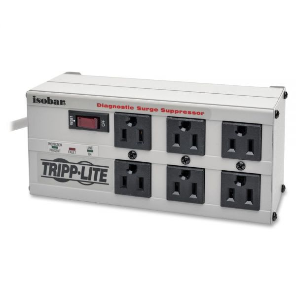 SYNX941812 Tripp Lite Isobar Surge Protector Metal 6 Outlet 6' Cord 3330 Joules