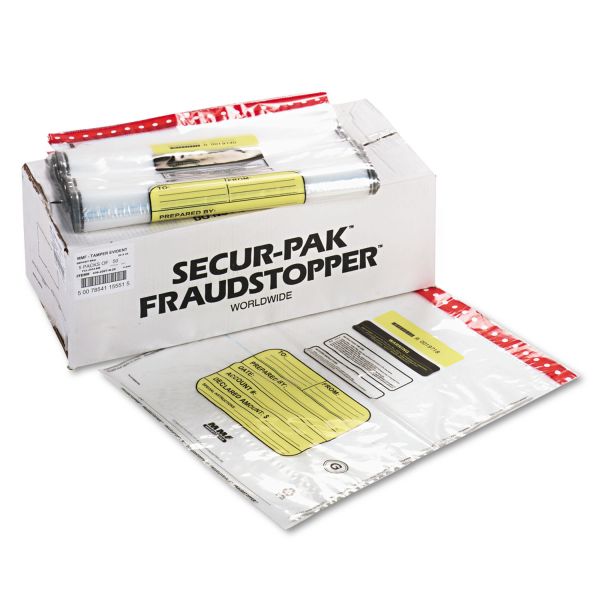 MMF2362007N20 MMF Industries 12 Bundle Capacity Tamper-Evident Cash Bags, 20 x 24, Clear, 250 Bags/Box