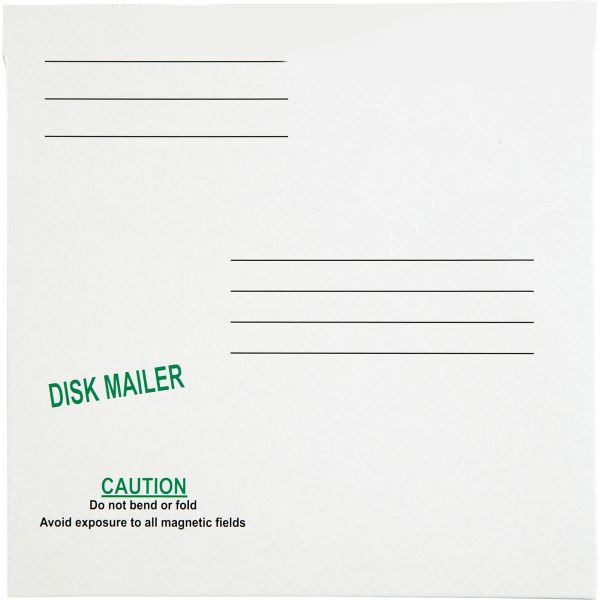 QUA64112 Quality Park Redi File Disk Pocket Mailer, 6 x 5 7/8, Recycled, White, 10/Pack