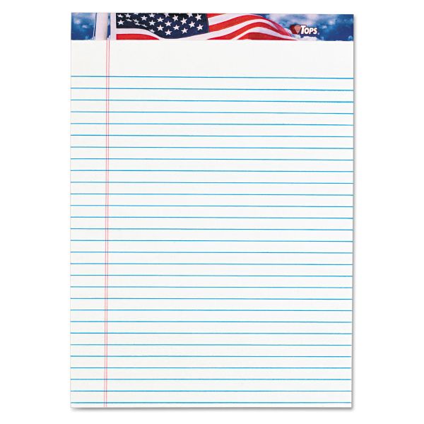 TOP75140 TOPS American Pride Writing Pad, Legal/Wide, 8 1/2 x 11 3/4, White, 50 Sheets, Dozen