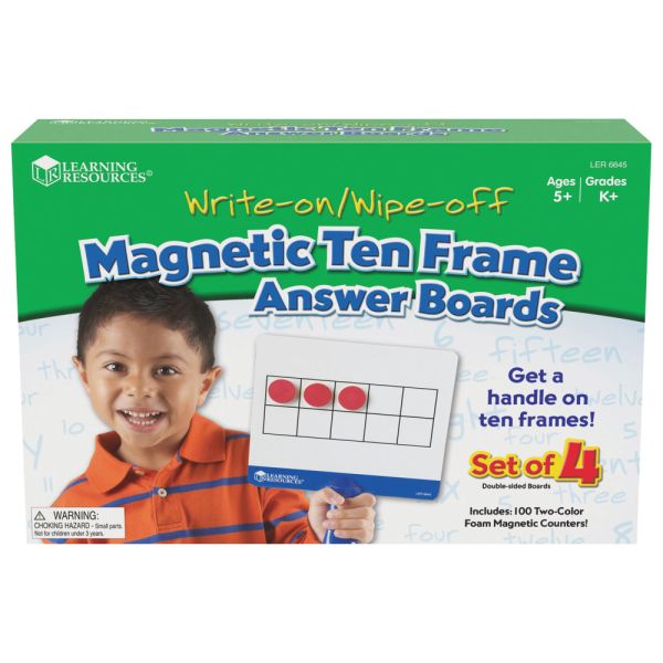 Color Cover Answer Box Learning Resources Magnetic 10-Frame Answer Write-And-Wipe Board Set ...