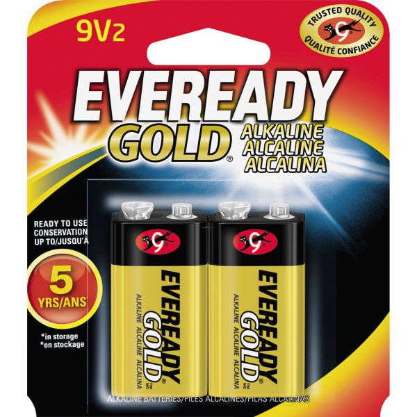 EVEA522BP2CT Eveready Gold Alkaline 9-Volt Batteries