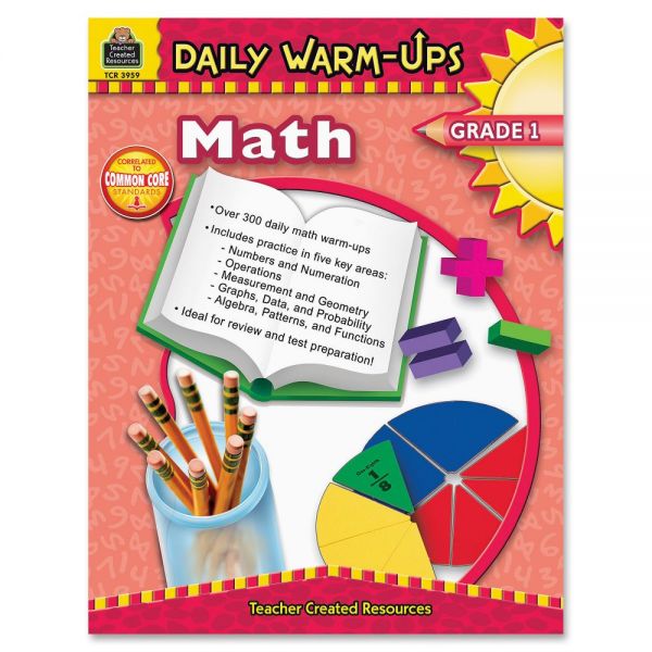 TCR3959 Teacher Created Resources Gr 1 Math Daily Warm-Ups Book Education Printed Book for Mathematics
