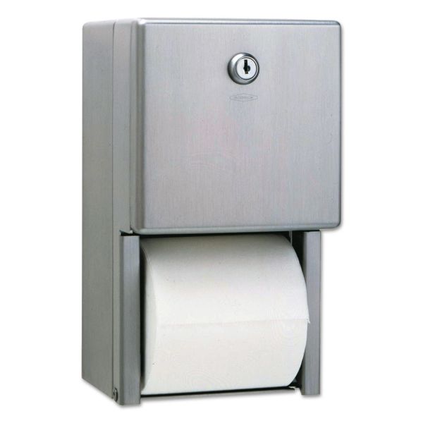 BOB2888 Bobrick Stainless Steel 2-Roll Tissue Dispenser, 6 1/16 x 5 15/16 x 11, Stainless Steel