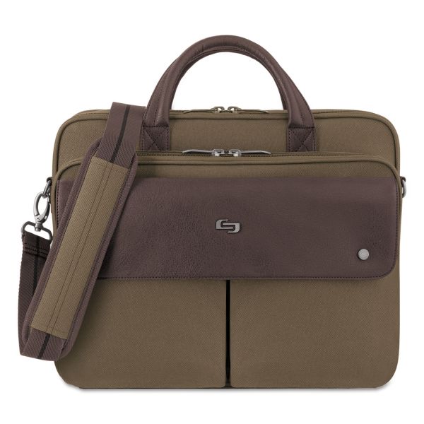 USLVTA33011 Solo Executive Briefcase, 15.6", 15 7/20" x 7 12/25" x 12", Khaki