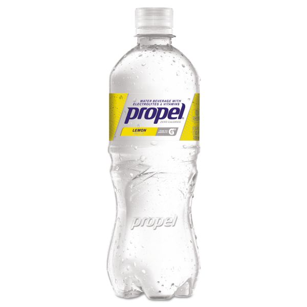 QKR00167 Propel Fitness Water Flavored Water, Lemon, Bottle, 500mL, 24/Carton