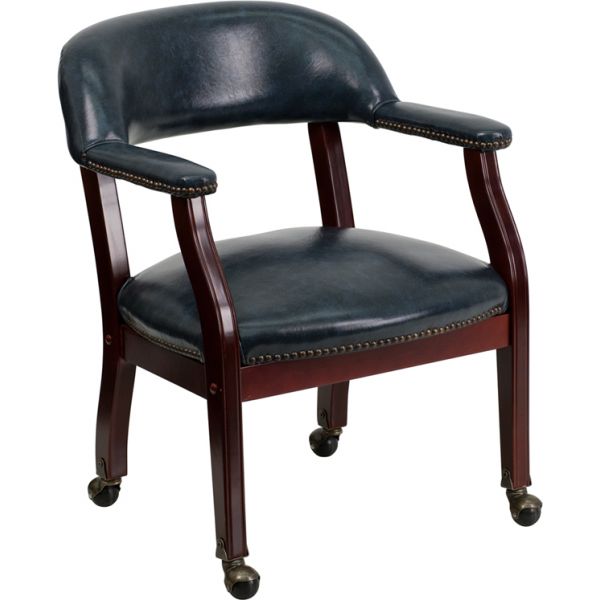 FHFBZ100NAVYGG Flash Furniture Luxurious Conference Chair with Casters
