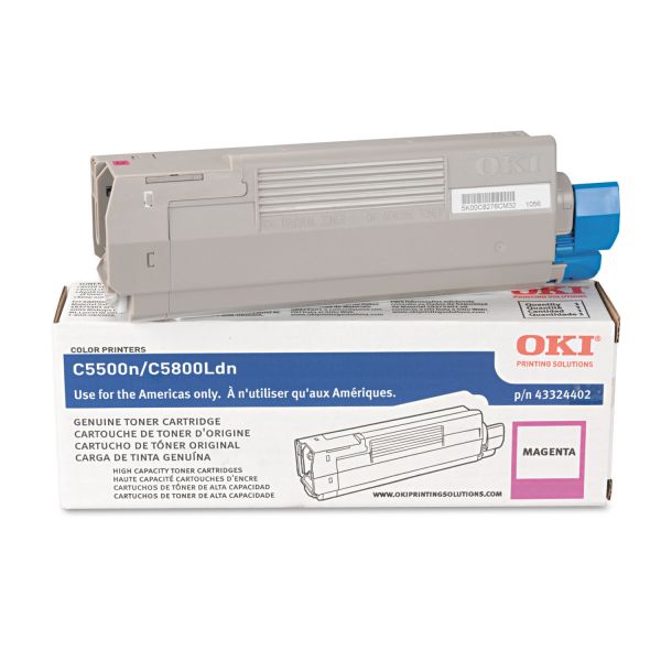 OKI43324402 Oki 43324402 High-Yield Toner (Type C8), 5000 Page-Yield, Magenta