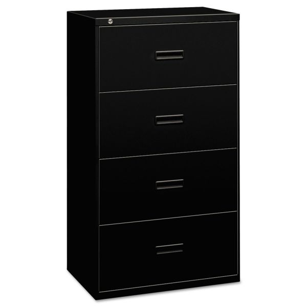 BSX484LP HON 400 Series Four-Drawer Lateral File, 36w x 19-1/4d x 53-1/4h, Black
