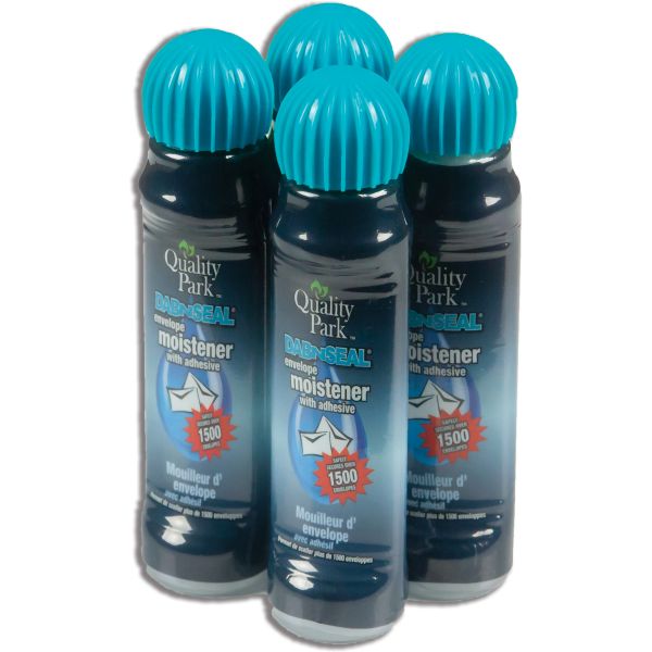 QUA46071 Quality Park Envelope Moistener w/Adhesive, 50 mL, Clear, 4/Pack