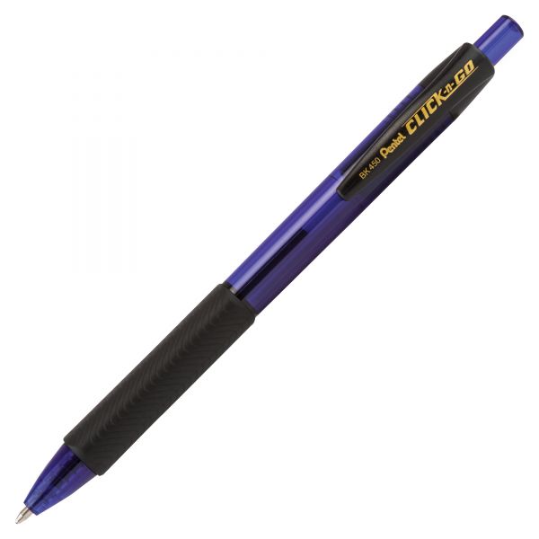 PENBK450CC Pentel Click-N-Go Retractable Ballpoint Pen, Blue Ink, 1mm, Dozen