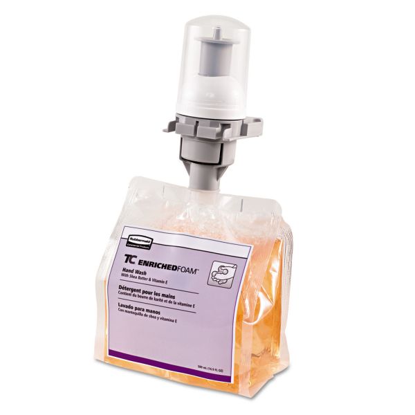 RCP3486571 Rubbermaid Commercial Enriched-Foam Soap Refill, 1300mL, Vanilla/White Peach, 3/Carton
