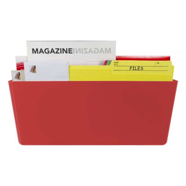 STX70231U06C Storex Magnetic Wall Pocket, Legal, Red (Case of 6)
