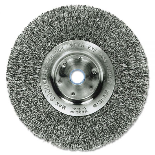WEI00184 Weiler Trulock TLN4 Narrow-Face Crimped Wire Wheel, Stainless Steel, 4" dia, .0118 Wire