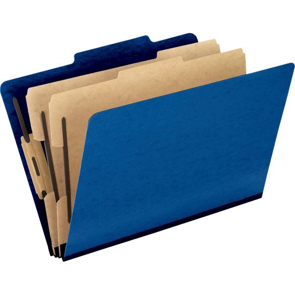PFX2257BL Pendaflex Six-Section Colored Classification Folders, Legal, 2/5 Tab, Blue, 10/Box