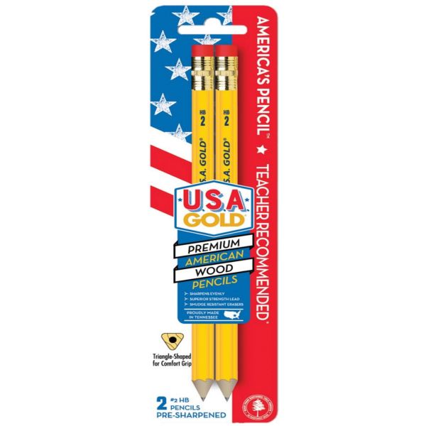 BDUDTN77 The Write Dudes Jumbo USA Gold Premium No. 2 Pencils